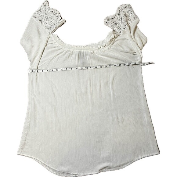 Chelsea & Theodore Tunic‎ White Soft Stretchy Fairy Boho Lace Crochet Detail XL - Picture 4 of 6